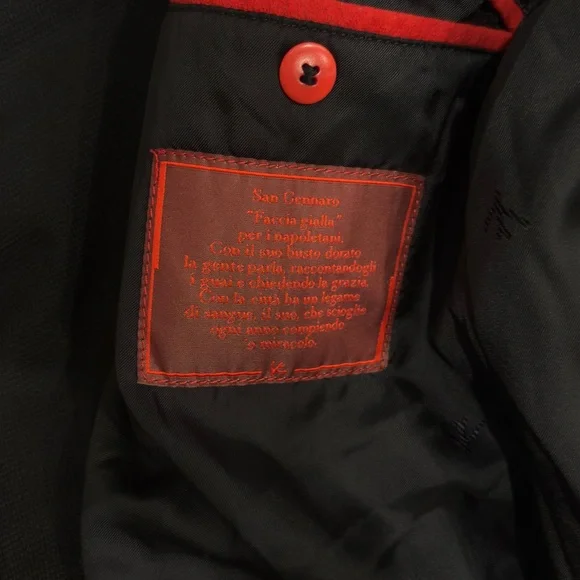 ISAIA San Gennaro Men's Black Wool Coat EU 50 Made in Italy - Picture 7 of 15